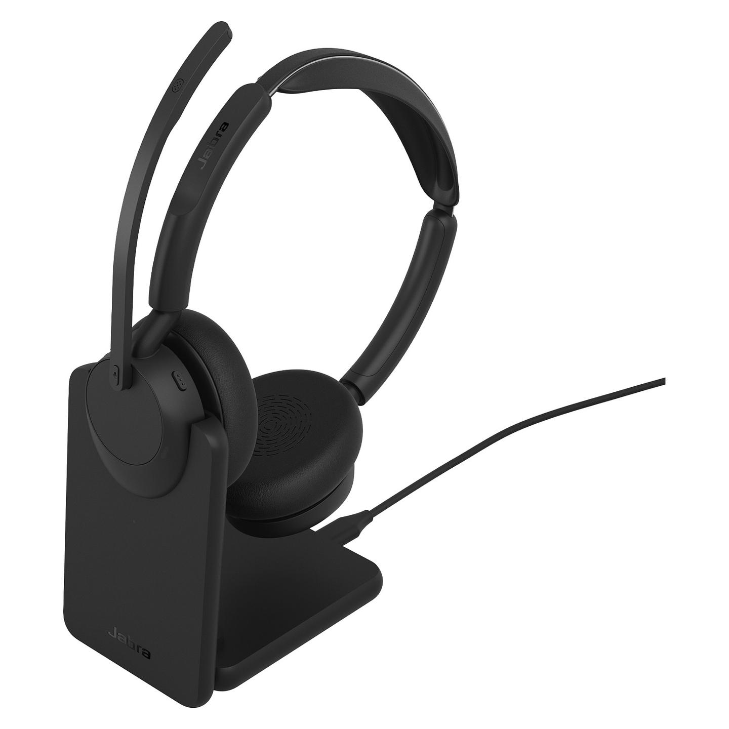Kufje pa kabllo Jabra Evolve3 45 UC Stereo / Link 390c / USB-C / Charging Stand - Zezë - 2