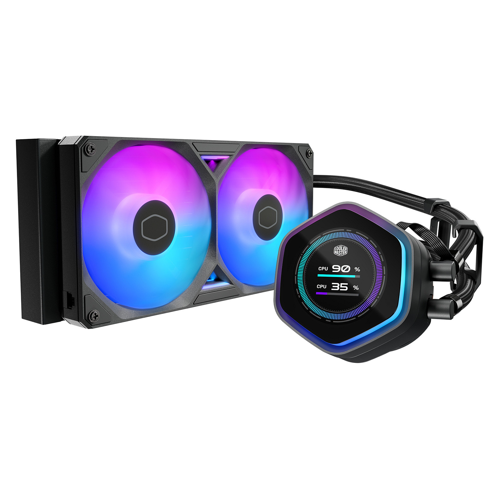 Ftohës për Procesor Cooler Master MasterLiquid Atmos II 240 LCD / 240mm / AIO / ARGB / LCD Display - Zezë