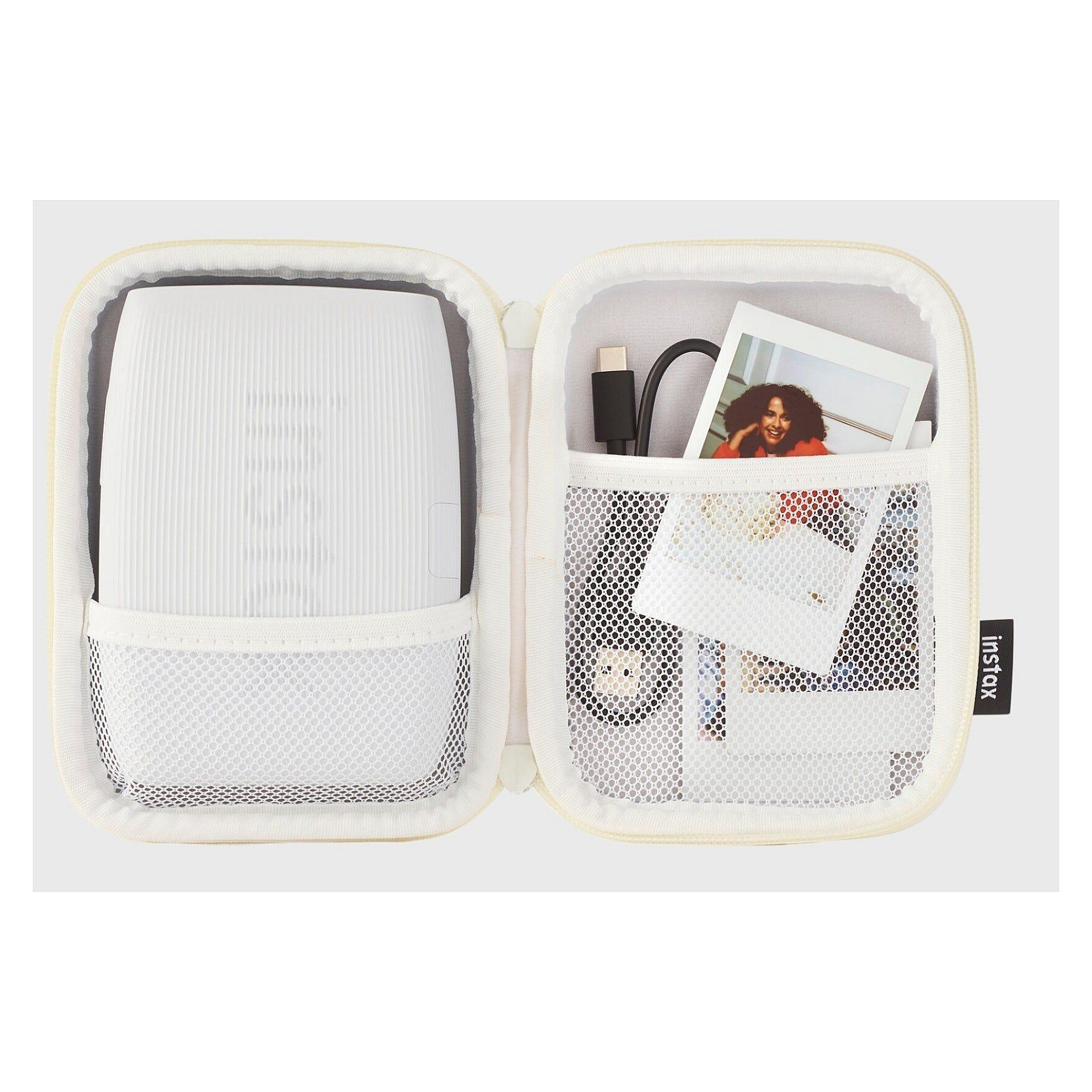 Çantë për printer Fujifilm instax mini Link 3 / Hard Shell / Soft Padded Interior / Mesh Pockets - Bardhë - 2