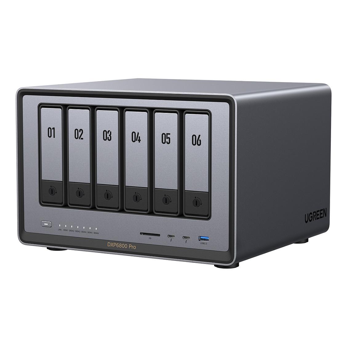 NAS UGREEN NASync DXP6800 Pro, Intel Core i5-1235U, 8GB DDR5, 6 Bay, 2× 10GbE, 2× Thunderbolt 4 - Hiri