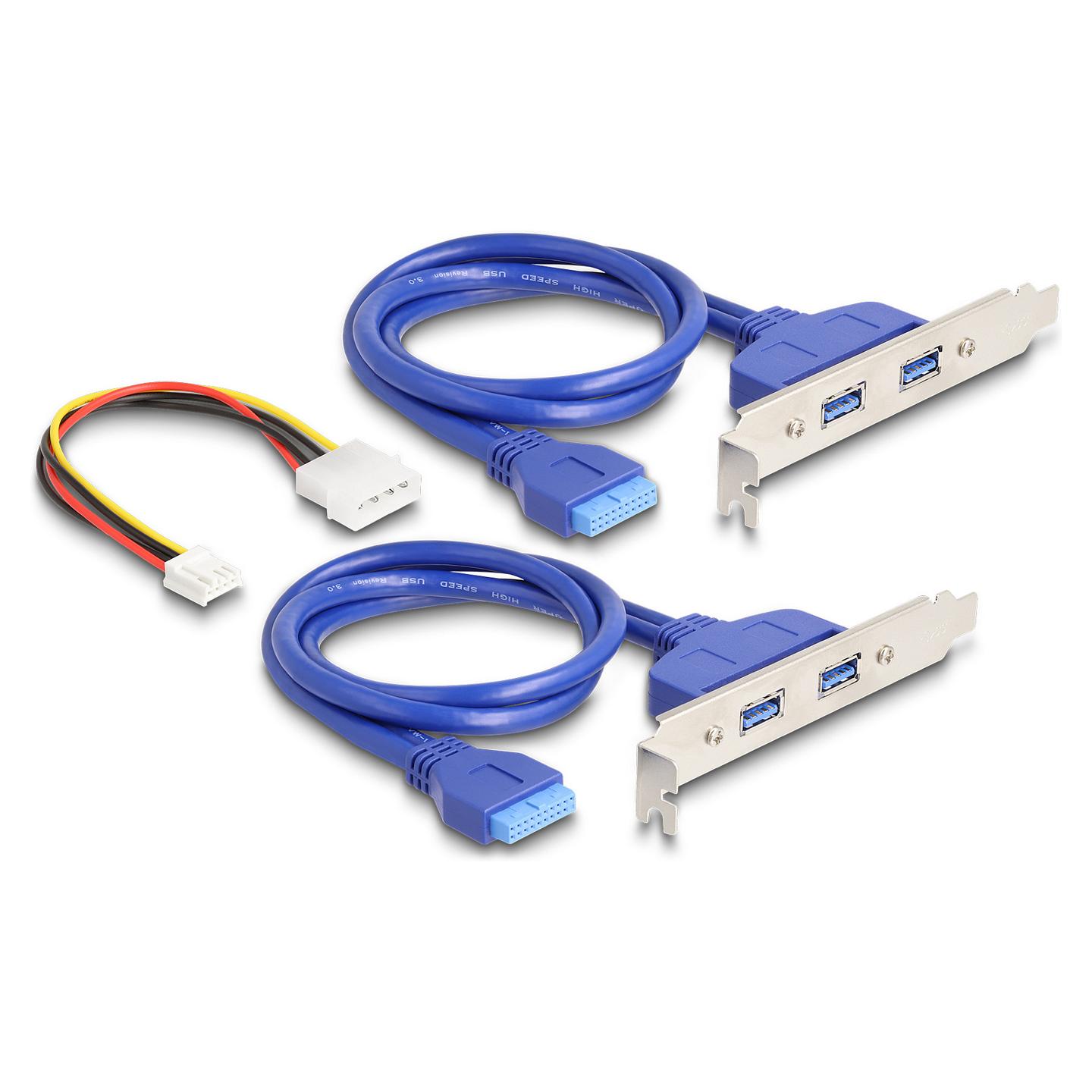 Kartelë Zgjerimi USB DeLOCK 61066, M.2 Key B+M, 4x USB Type-A, 5 Gbps, PCIe, Kabllo 50 cm - 3