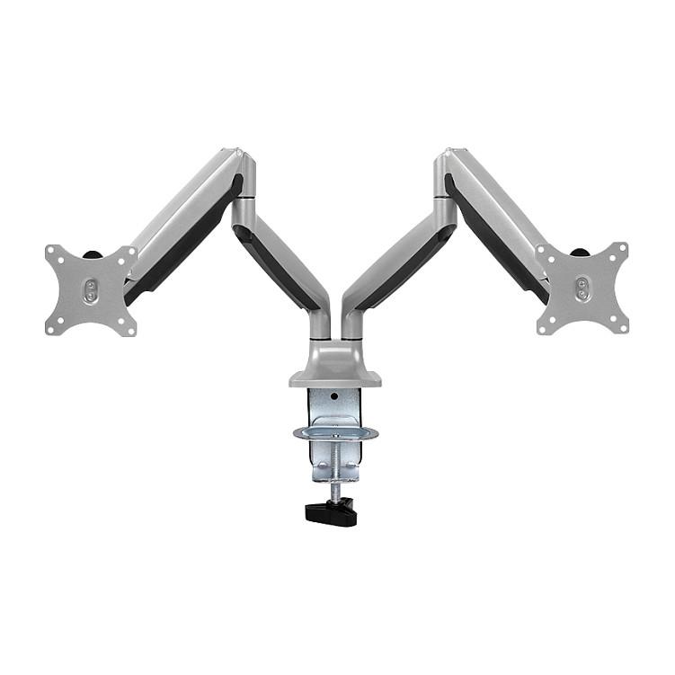 Mbajtëse për Monitor LogiLink BP0043 / 2 Monitorë / 13–32" / deri 9kg për Monitor / Gas Spring / VESA 75x75 & 100x100 / Rotacion 360° - Argjend - 2