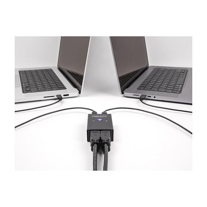 Switch USB DeLOCK 11505, USB 2.0, 2 PC në 4 Pajisje, 2x USB-B, 4x USB-A - Zezë - 3