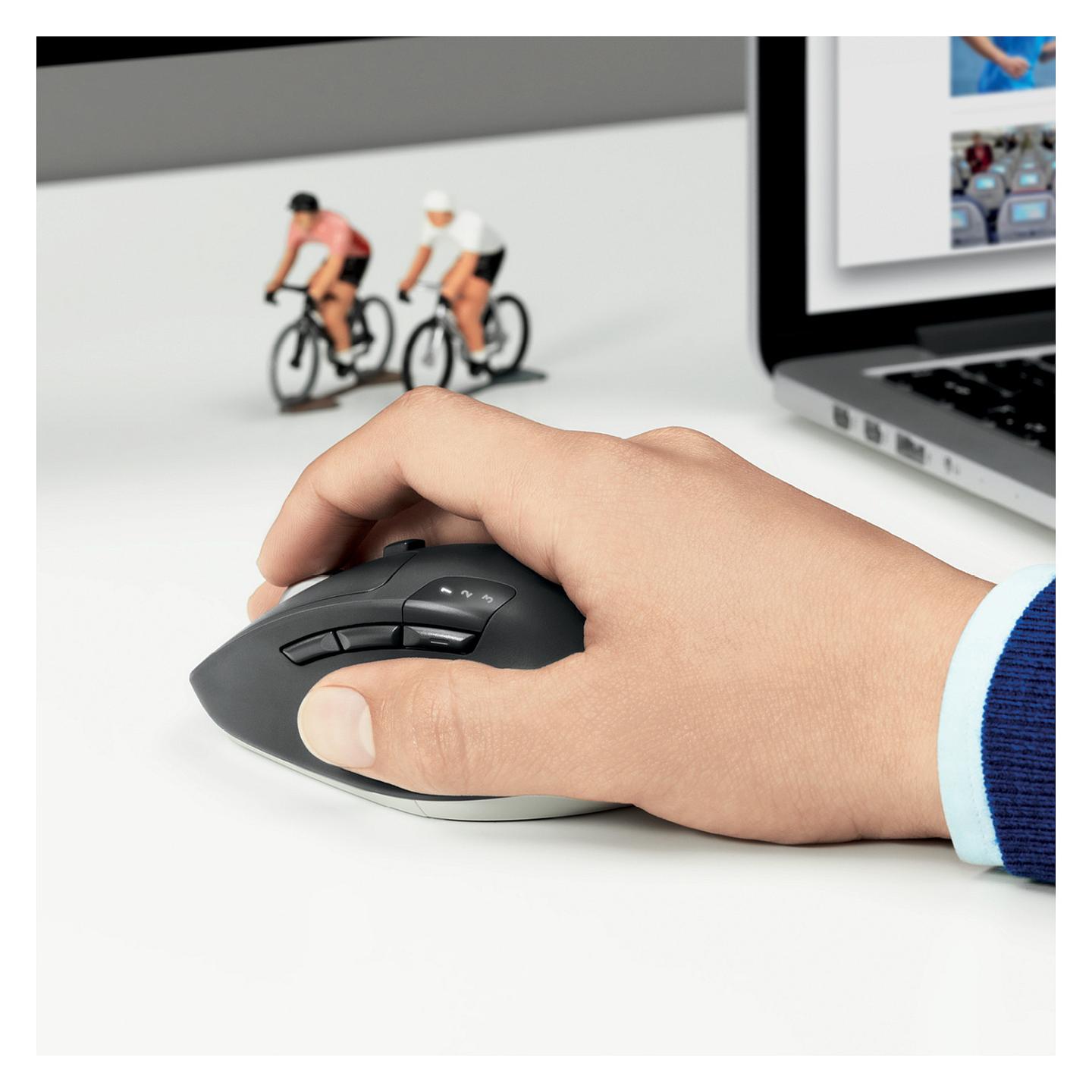 Logitech M720 Triathlon Wireless Maus – 1000 DPI, 8 Butona, Bluetooth + 2.4GHz, Unifying Receiver – Zezë - 9