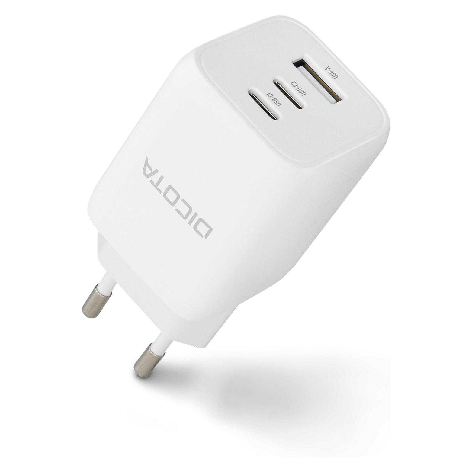 Karikues DICOTA D32054 / GaN / 65W / 2x USB-C / USB-A / PD 3.0 - Bardhë - 3