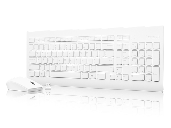 Combo (Tastierë&Maus) Lenovo 510 Wireless / 2.4GHz / Full-Size / Island-Style / 1200 DPI – Bardhë - 2