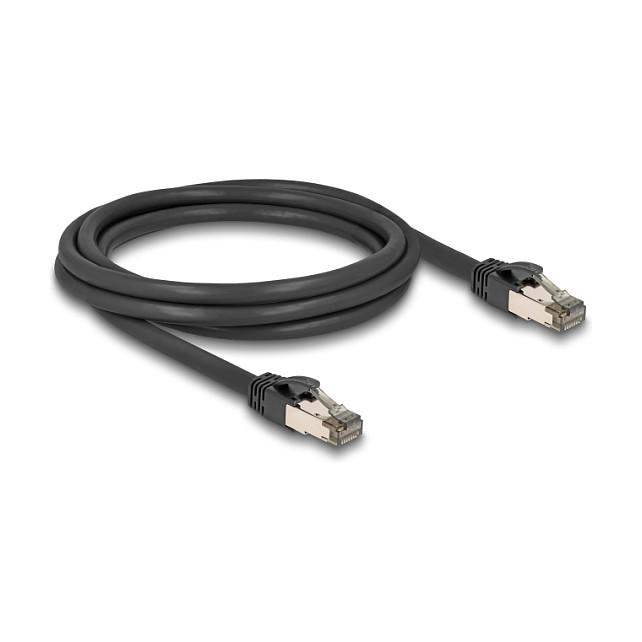 Kabllo për Rrjet DeLOCK 80241 / Cat 6A / U/FTP / RJ-45 Mashkull → RJ-45 Mashkull / 2m - Zezë - 2