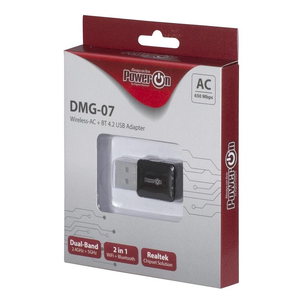 Adapter Rrjeti WLAN USB Inter-Tech DMG-07 / USB 2.0 / Dual Band 2.4GHz + 5GHz / 650Mbps / Wi-Fi 5 802.11ac / Bluetooth 4.2 / Realtek RTL8821CU - Zezë - 3