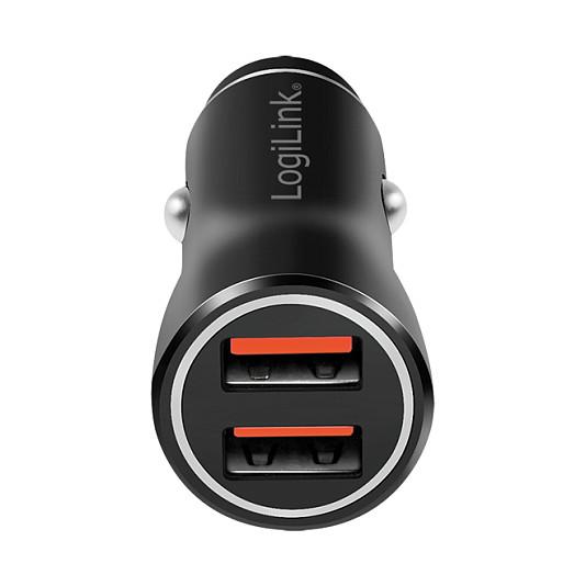 Adapter telefoni për veturë LogiLink PA0285 / 2x USB-A / 10.5W / LED – Zezë - 3