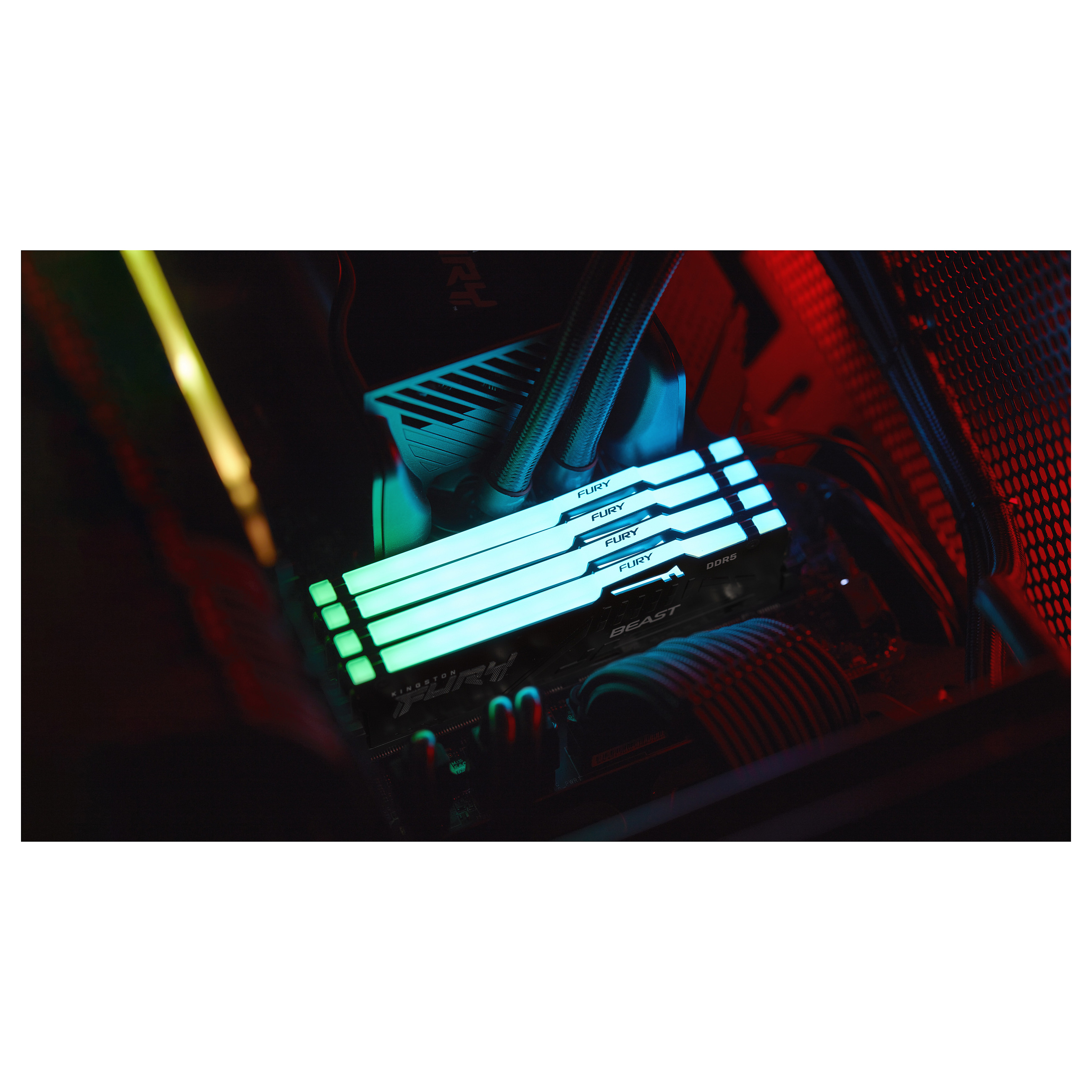 RAM Memorie DDR5 Kingston FURY Beast RGB / 16GB / DIMM / 6400MT/s / CL32 / ECC - Zezë - 15