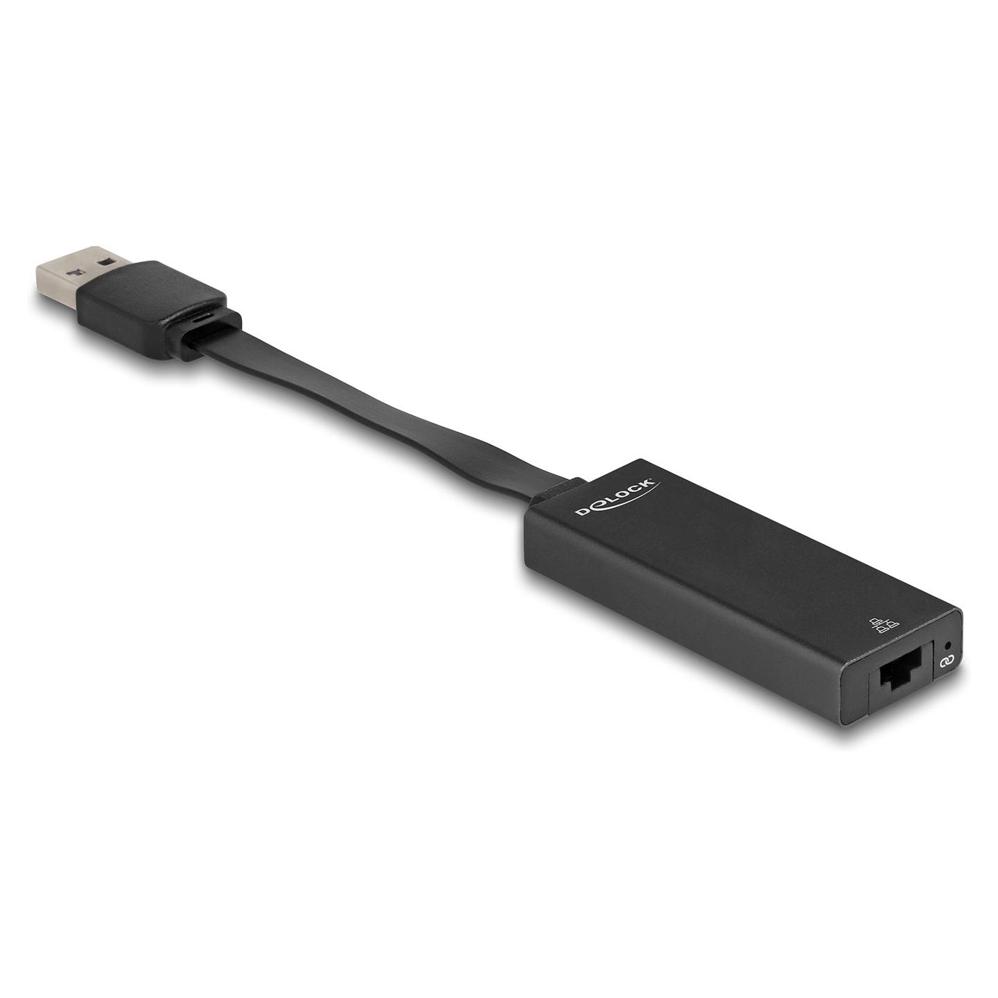Adapter Rrjeti USB DeLOCK 66245 / USB Type-A / Gigabit LAN / RJ45 / USB 5 Gbps / ASIX AX88179A / 9 cm - Zezë