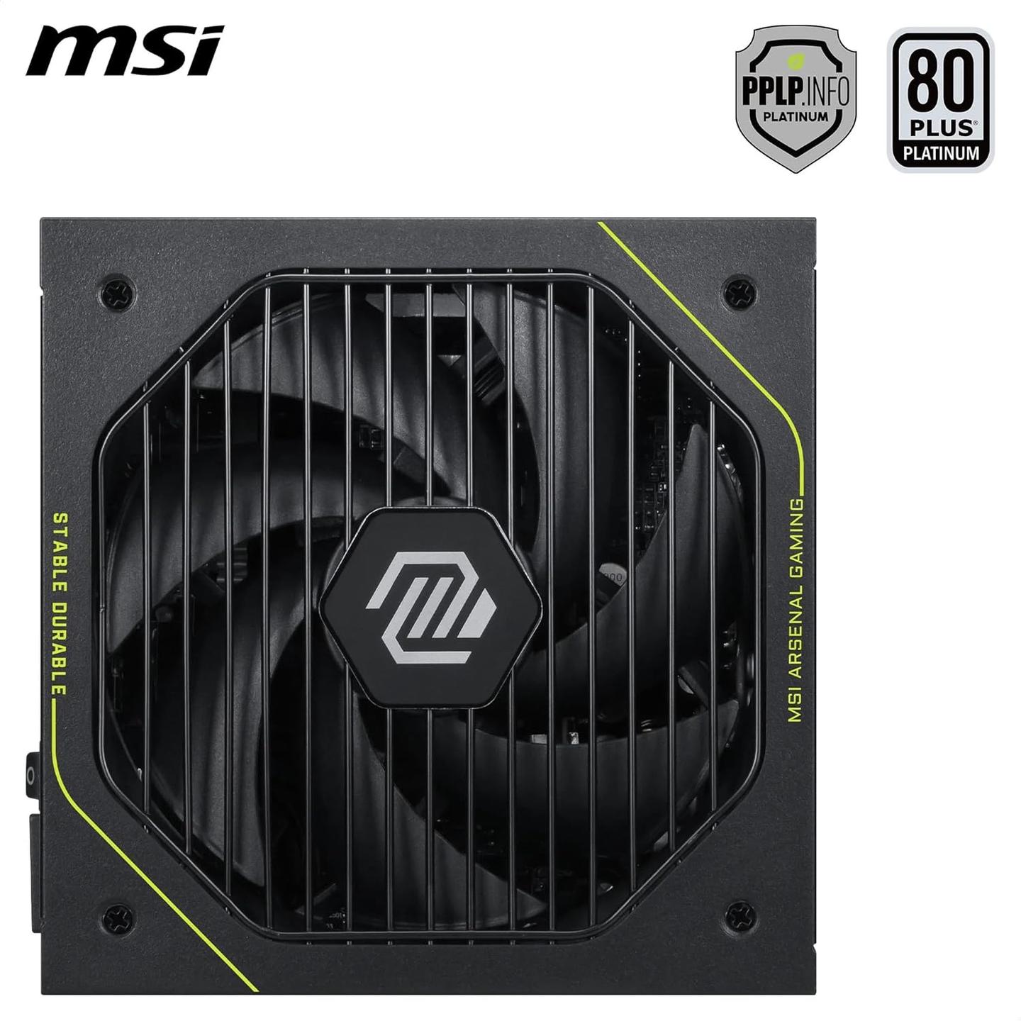 Furnizues Energjie MSI MAG A1000PLS PCIE5 / 1000W / 80 PLUS Platinum / ATX 3.1 / PCIe 5.1 / Fully Modular - Zezë - 4