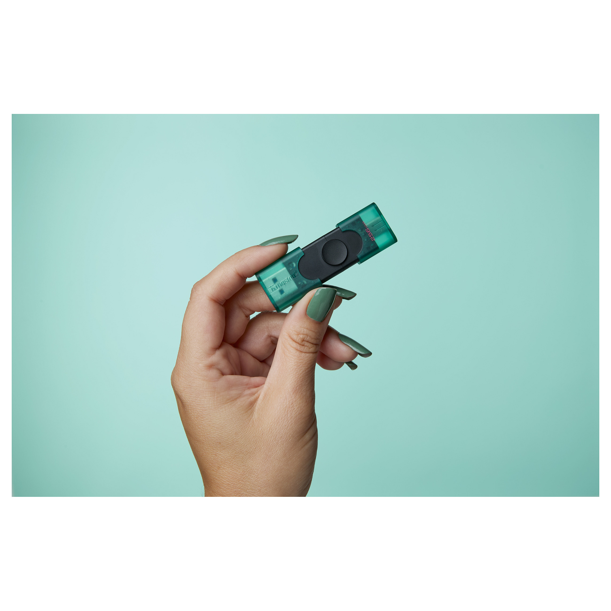 USB Flash Drive Kingston Technology DataTraveler Duo G2 / 256GB / USB Type-A + USB Type-C / USB 3.2 Gen 1 - Zezë/Gjelbër - 12