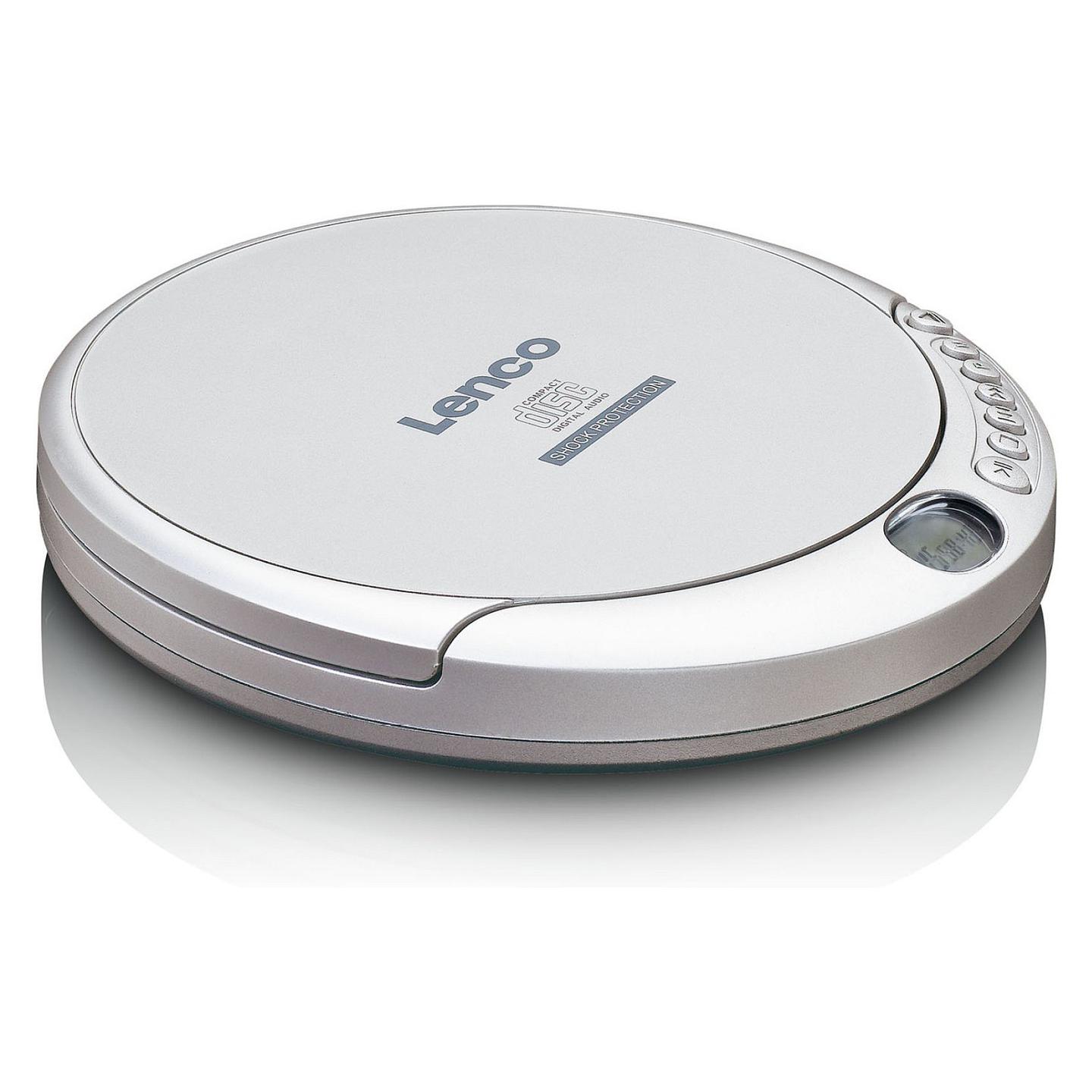 CD Player portativ Lenco CD-201, MP3, Memorie kundër goditjeve 100 sekonda, LCD, dalje 3.5 mm - Argjend