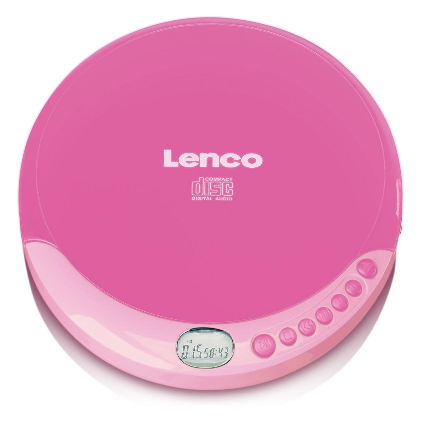 CD Player portativ Lenco CD-011, Kapacitet 1 CD, Ekran LCD, Dalje kufjesh 3.5 mm - Rozë