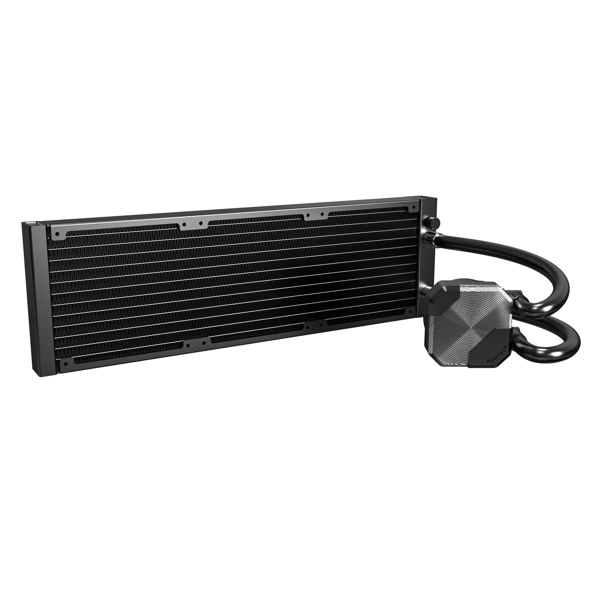 Ftohës me ujë për procesor Montech HyperFlow Silent 360 / 360mm / 3x 120mm Fan / 800-2200 RPM – Zezë - 4