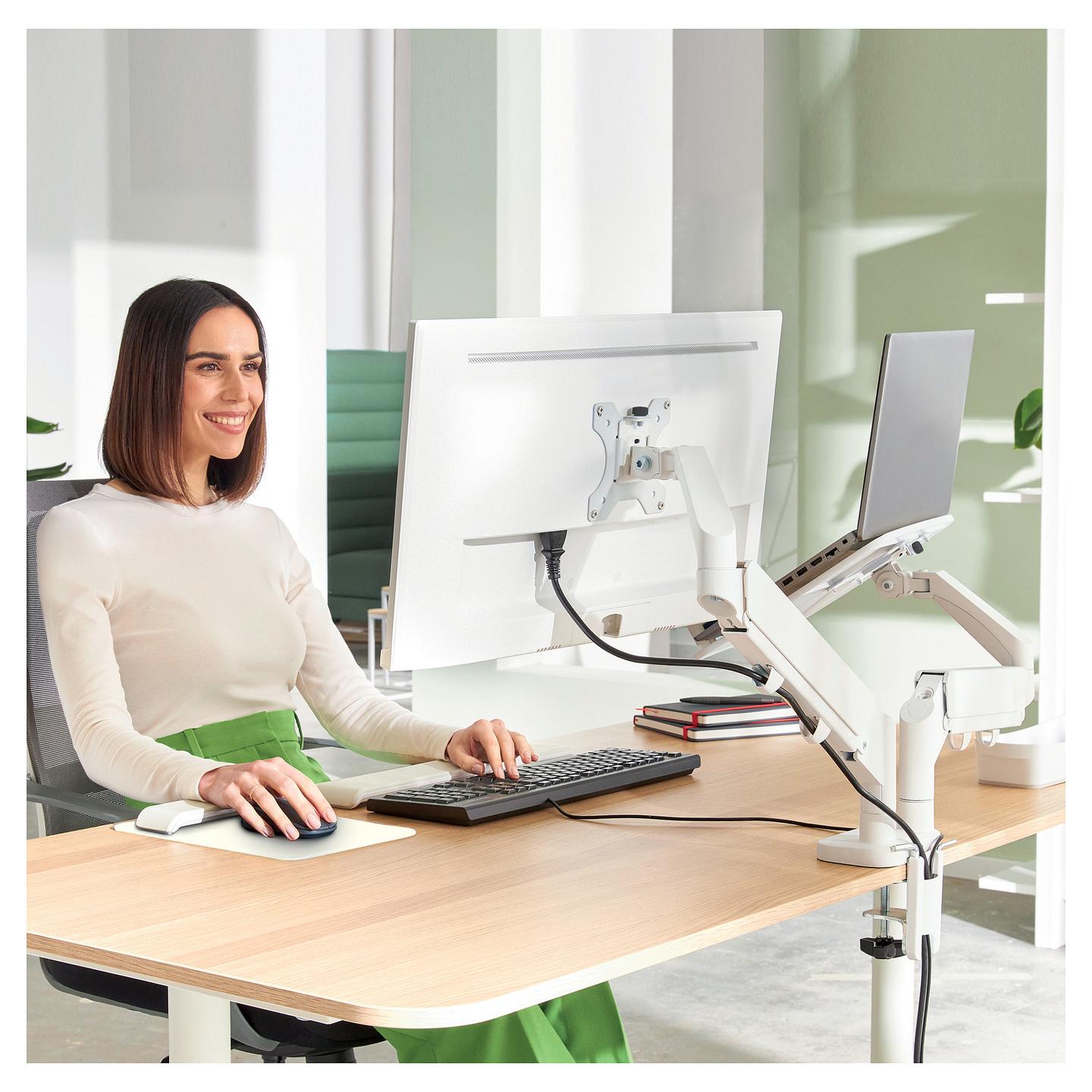 MbajtĂ«se pĂ«r Monitor LEITZ Ergo Dual & Laptop Arm, 2 MonitorĂ«, 17â32", Laptop 13â17", 9kg - Gri - 8