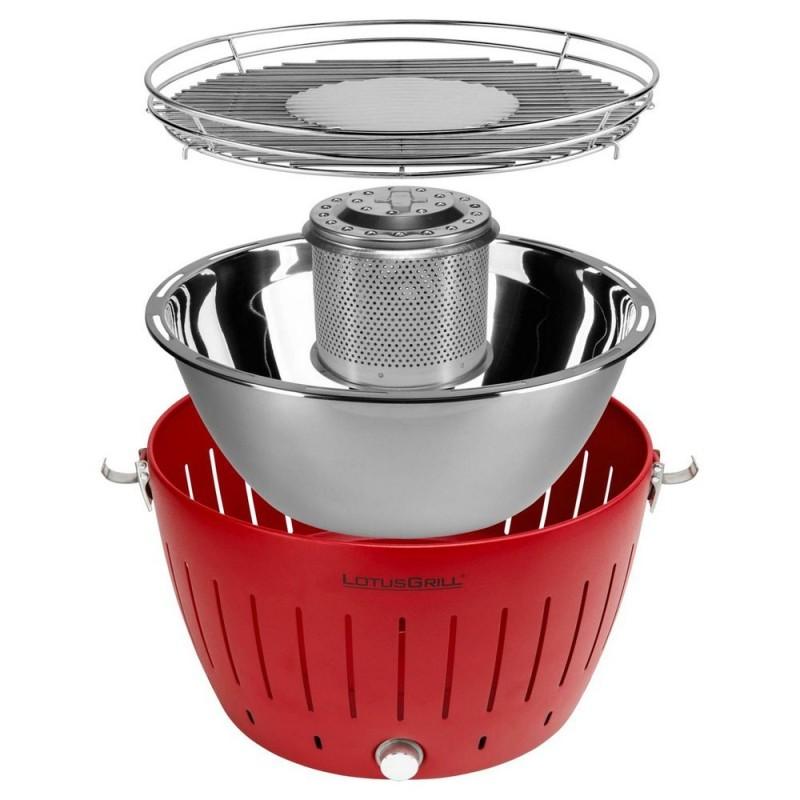 Grill LotusGrill G34 U RD, 32cm, me Qymyr, me Ventilator, USB, 4x AA - Kuqe - 3