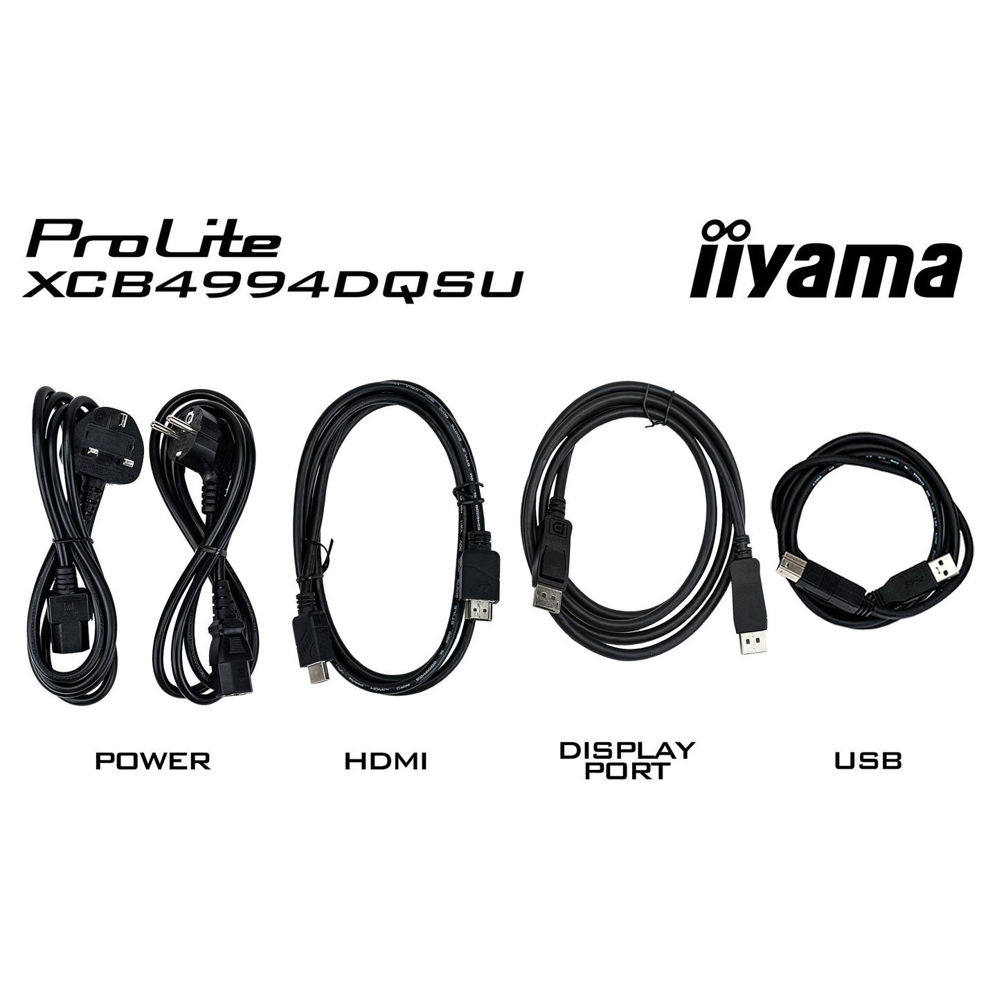 Monitor Iiyama ProLite XCB4994DQSU-B1 / 49″ / DQHD VA Curved / 120 Hz / 2 ms / DP + HDMI + USB Hub - Zezë - 12
