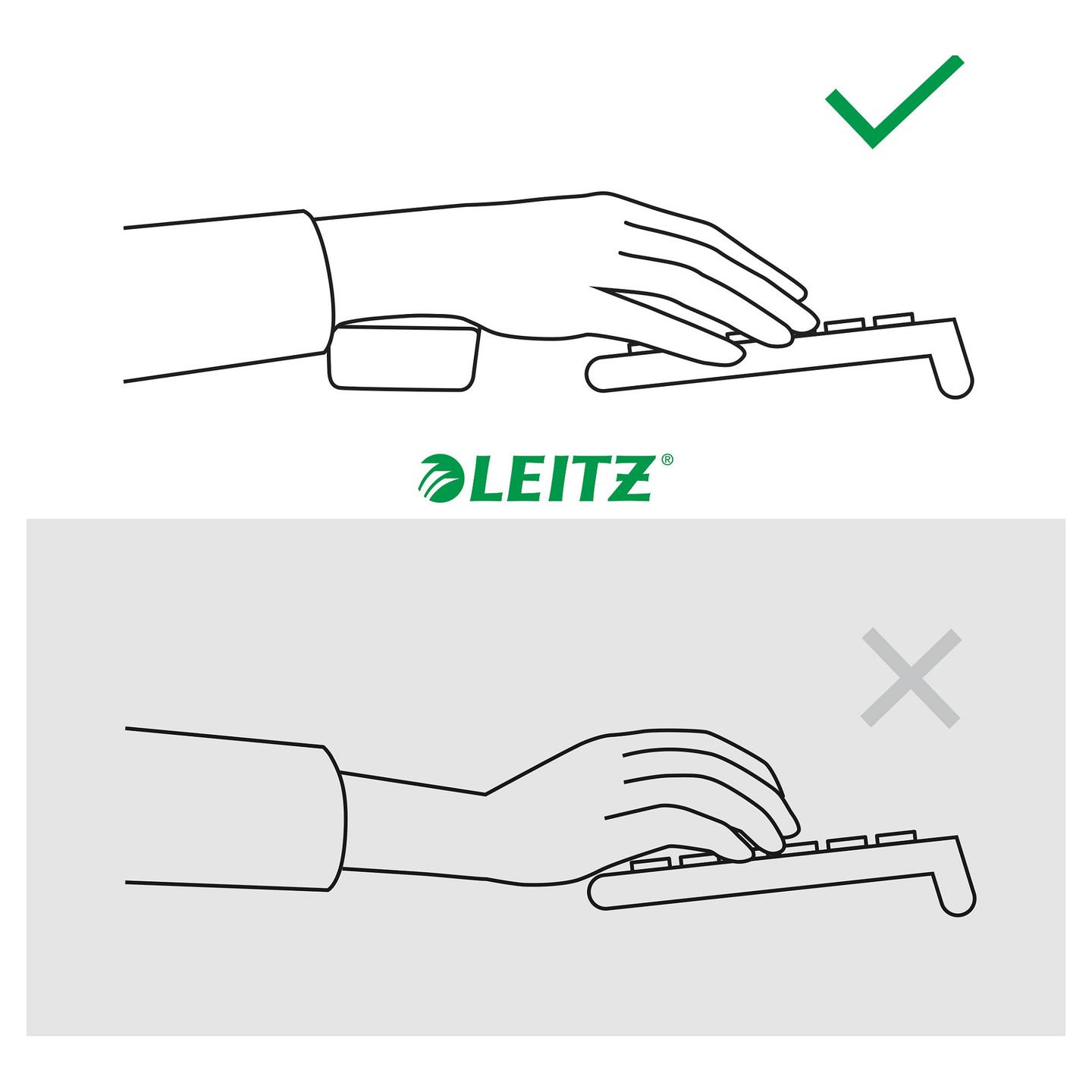 Mbështetëse kyçi për tastierë Leitz Ergo Cosy / 65220089 / Shkumë me kujtesë (Memory Foam) / Dizajn Ergonomik – Gri e errët - 4