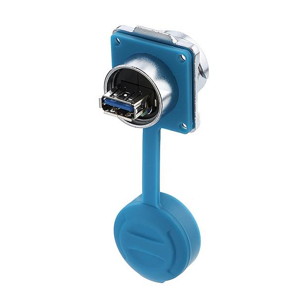 Lidhës USB 3.0 Good Connections IC03-24U302, A-A, Bajonetë, IP65/IP67 - Blu/Argjend - 2
