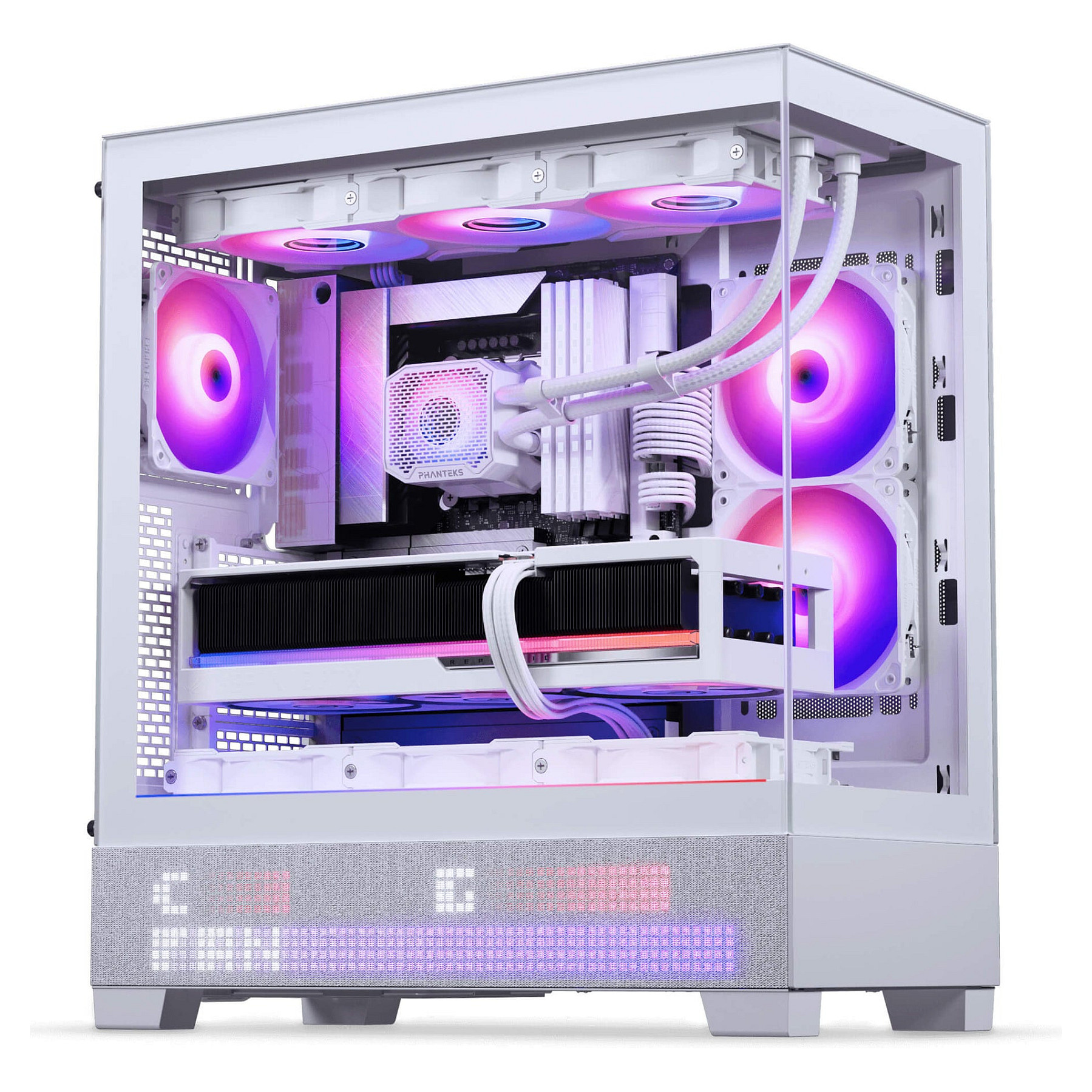Kasë Phanteks XT View Matrix / Midi Tower / E-ATX / 600-LED Matrix / Tempered Glass - Bardhë - 11