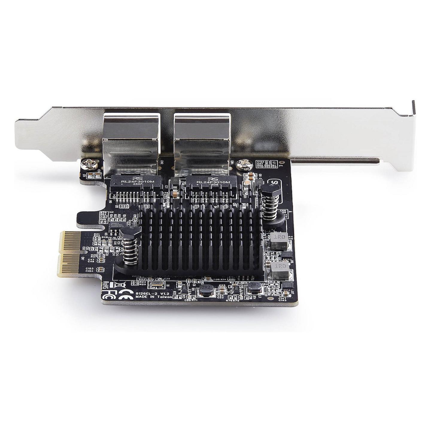 Karta të Rrjetit StarTech.com PR25GR-NETWORK-CARD, PCI Express 3.0 x2, 2x 5 Gigabit LAN RJ45, 10/100/1000/2500/5000Mbps, Realtek RTL8126, Low Profile + Full Height - 3