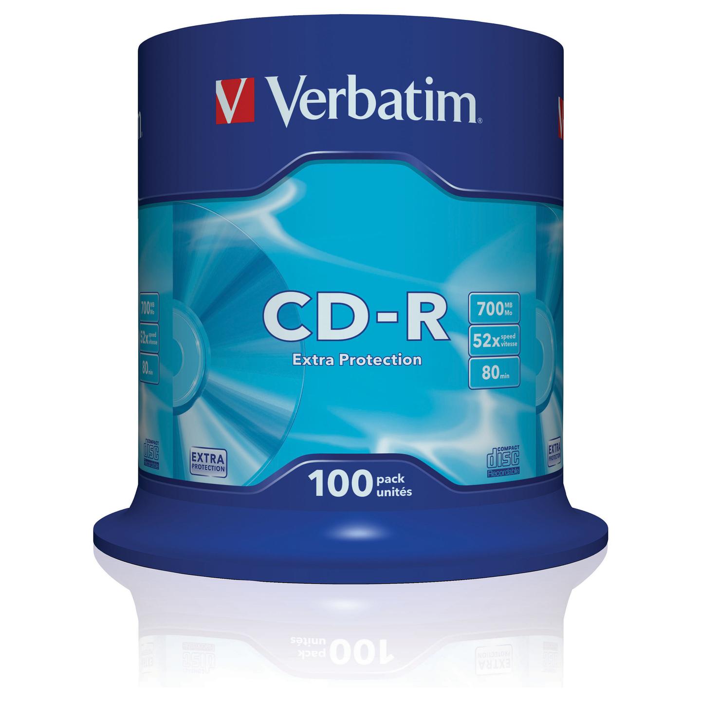 CD-R Verbatim Extra Protection 43411, 700 MB, 52x, Paketa me 100 copë