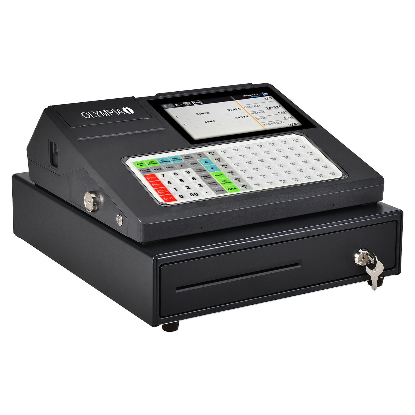 AIO (POS) System Olympia K200 Plus, Android 11, 84 taste, 7" Touchscreen, 80mm Printer Termal, 1x LAN + 4x USB-A + Serial + Kassenladen-Port - Zezë - 2