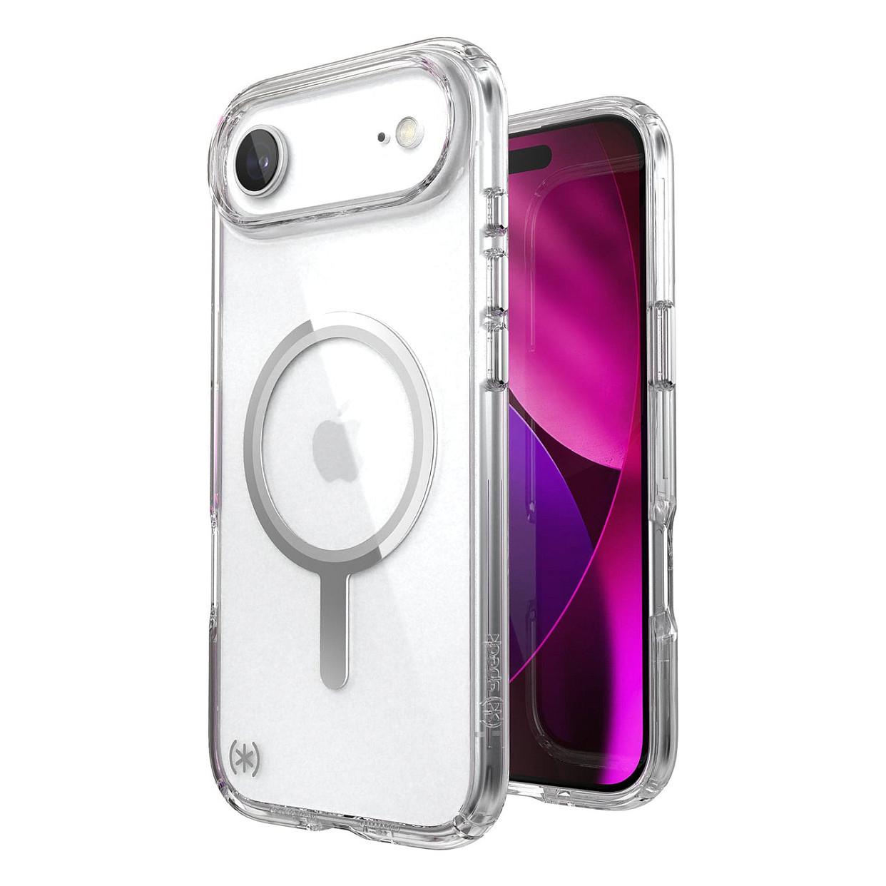 Case për Telefon Speck Presidio Perfect Clear MagSafe, iPhone Air, MagSafe, Mbrojtje deri 4m - Transparent/Argjendtë - 8