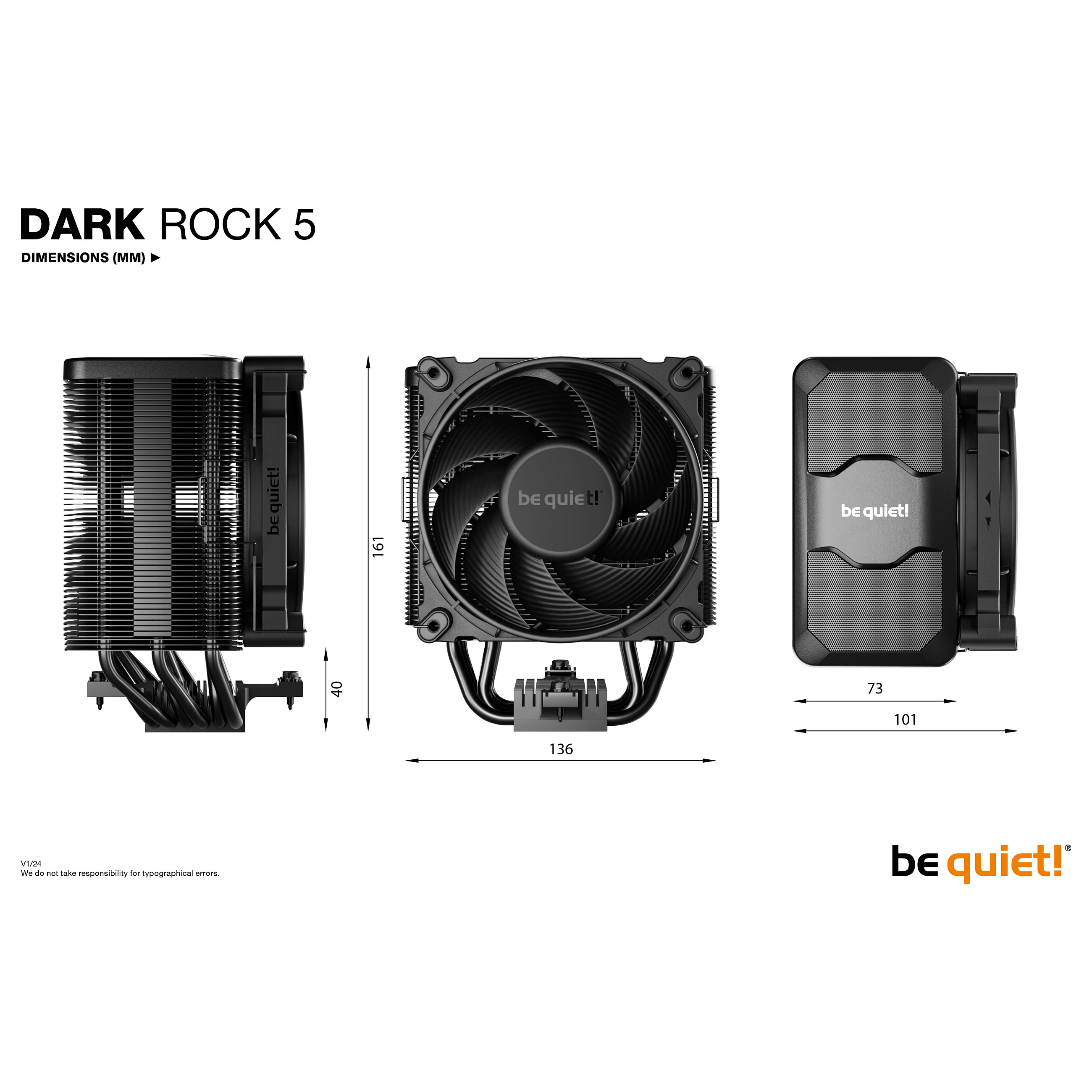 Ftohës për procesor be quiet! Dark Rock 5 / 120mm - Zezë - 8