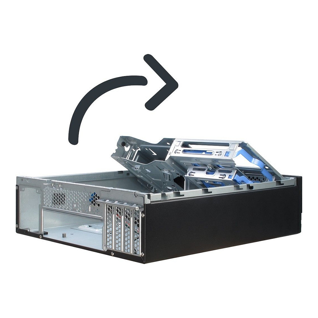 Kasë PC Inter-Tech IT-503 / Mini Tower / Micro-ATX / Mini-ITX / 2x USB 3.0 + 2x USB 2.0 - Zezë - 6