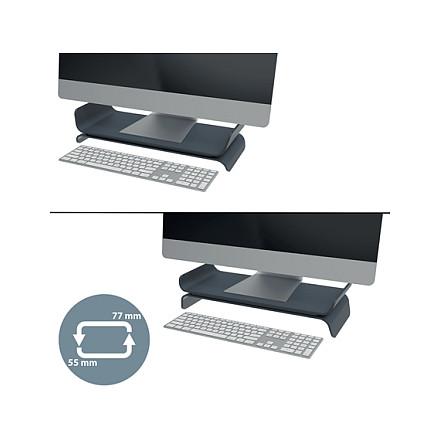 Mbajtëse për Monitor Leitz Ergo 65040089, 1 Monitor, Deri në 27", 2 Nivele të Lartësisë, 55 mm dhe 77 mm – Gri e Errët - 2