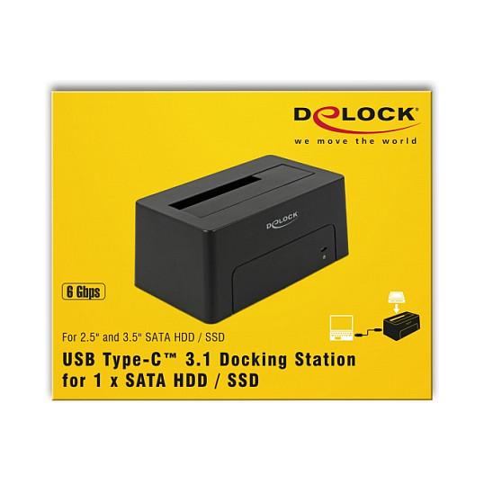 Docking station DeLOCK 63958, për 1x HDD/SSD SATA 2,5", 3,5", USB-C 10 Gbit/s - Zezë - 7