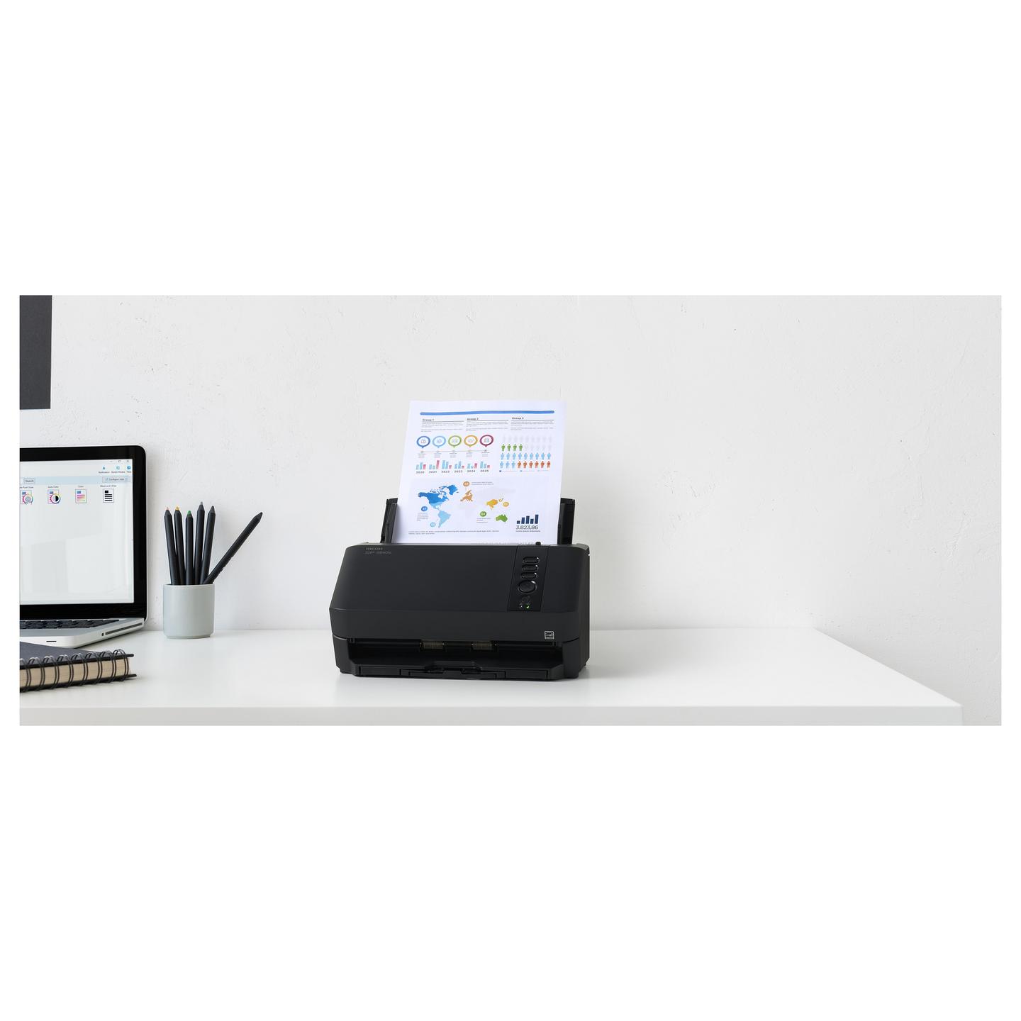 Skaner RICOH SP-2240N / A4 / Duplex / 600 DPI / 40 ppm / 80 ipm / ADF 80 Fletë / USB 3.2 / Ethernet - Zezë - 7