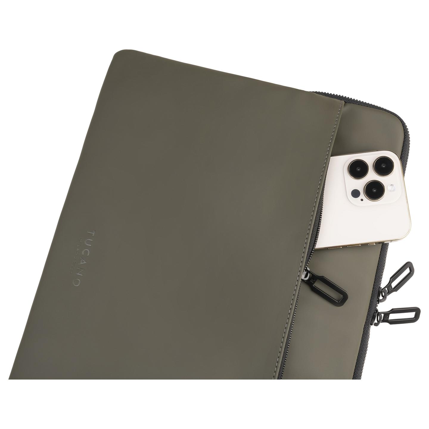 Çantë për Laptop TUCANO Gommo, 15.6–16", Rezistente ndaj ujit, Sistem Anti-Slip, 0.246 kg - Gjelbër - 3
