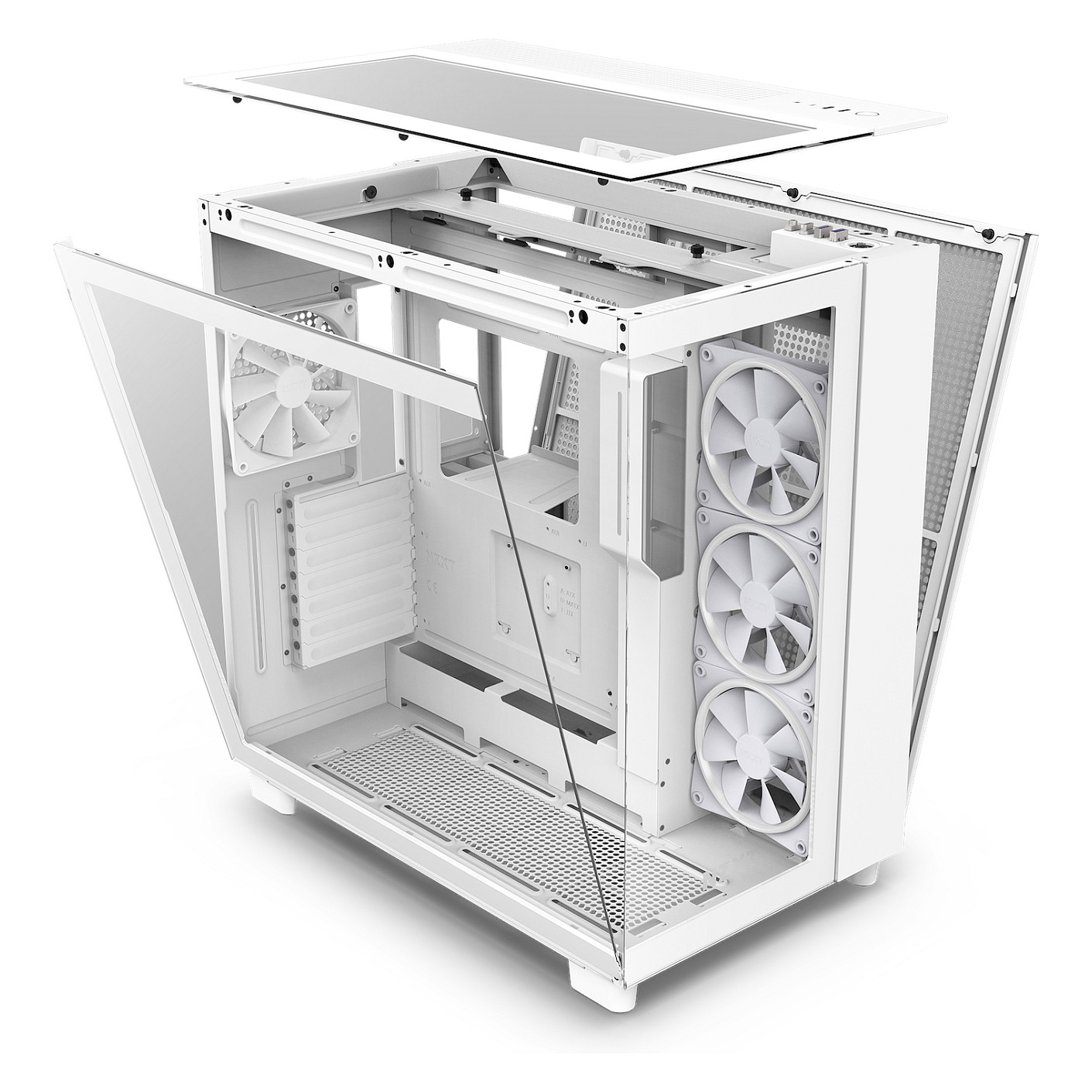 Kasë PC NZXT H9 Elite / Midi Tower / ATX / 3x 120mm RGB + 1x 120mm Fan / Tempered Glass - Bardhë - 6