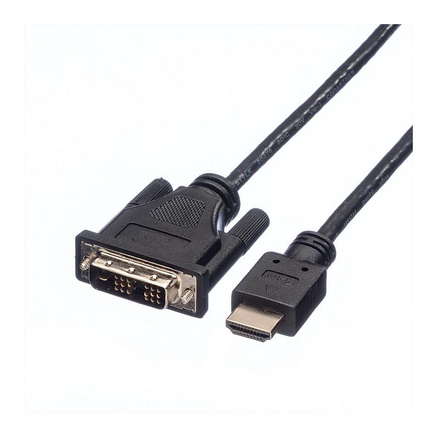 Kabllo HDMI në DVI-D ROLINE 11.04.5516 / HDMI në DVI-D / 1.5m / Full HD / 1920 x 1080 @60Hz - Zezë