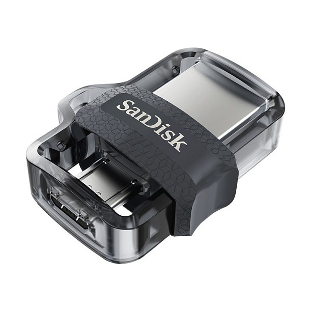 USB Flash Drive SanDisk Ultra Dual m3.0 / 128GB / USB Type-A + Micro-USB / USB 3.0 - Transparente - 4