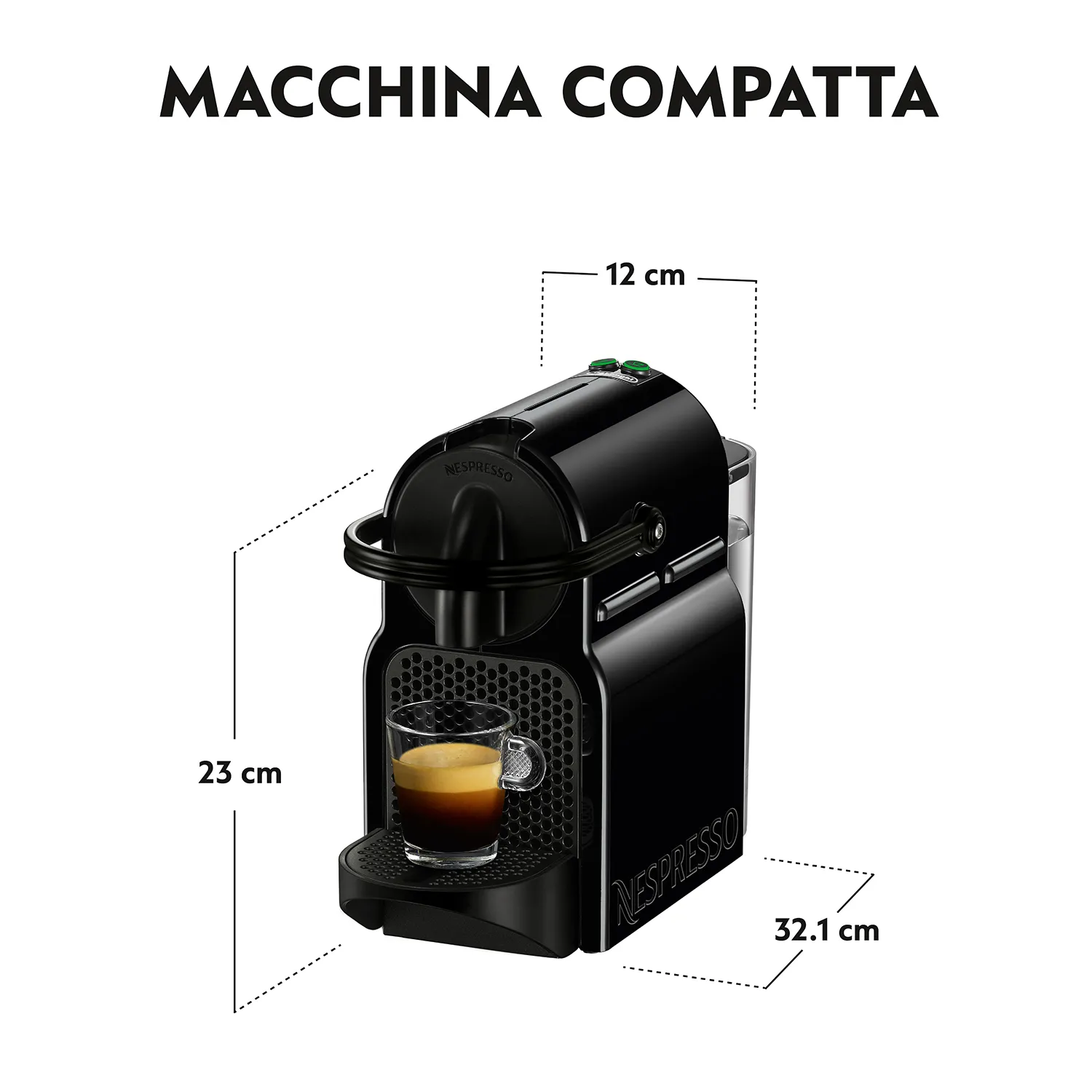 Aparat për kafe BAE / Nespresso Original / Thermoblock / 19 Bar / 0.7L / Aeroccino / Espresso & Lungo – Zezë - 2