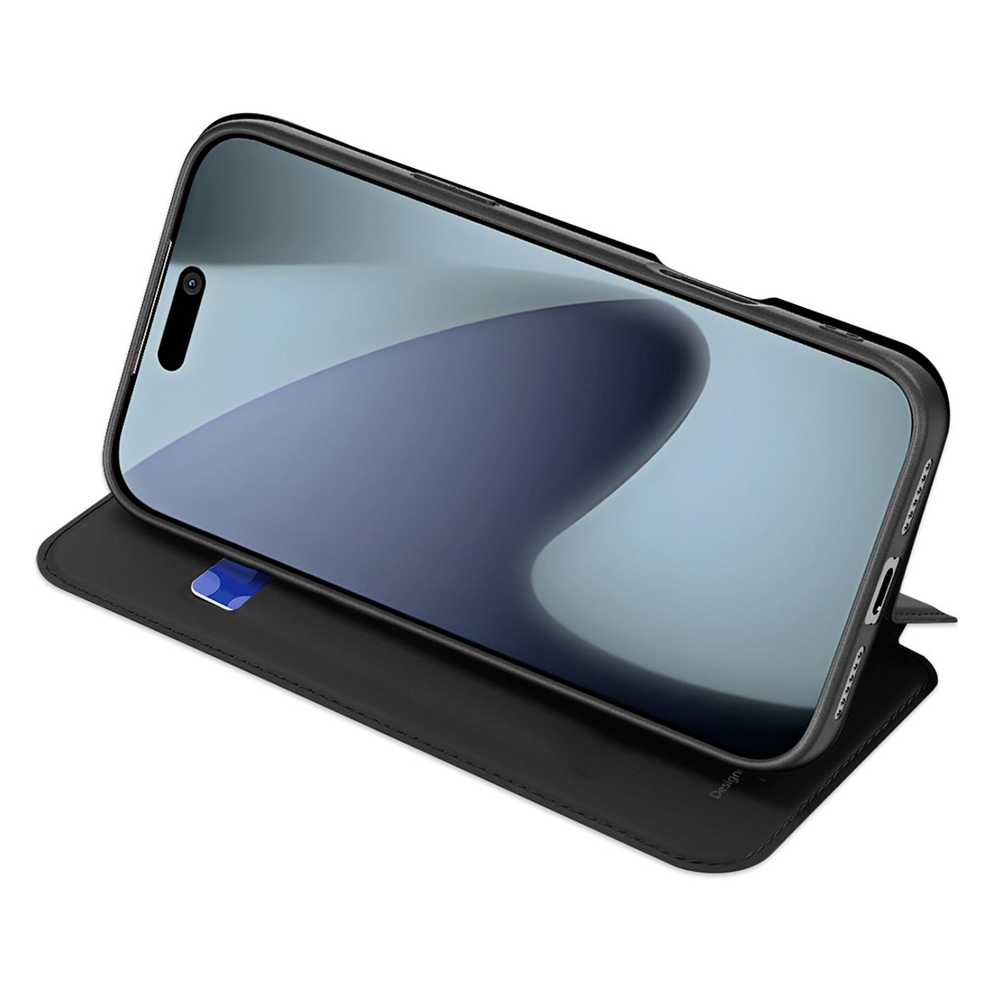 Case për Telefon nevox Vario Series / PU + TPU / Mbyllje Magnetike / Stand / iPhone 17 Pro 6.3" - Zezë - 2