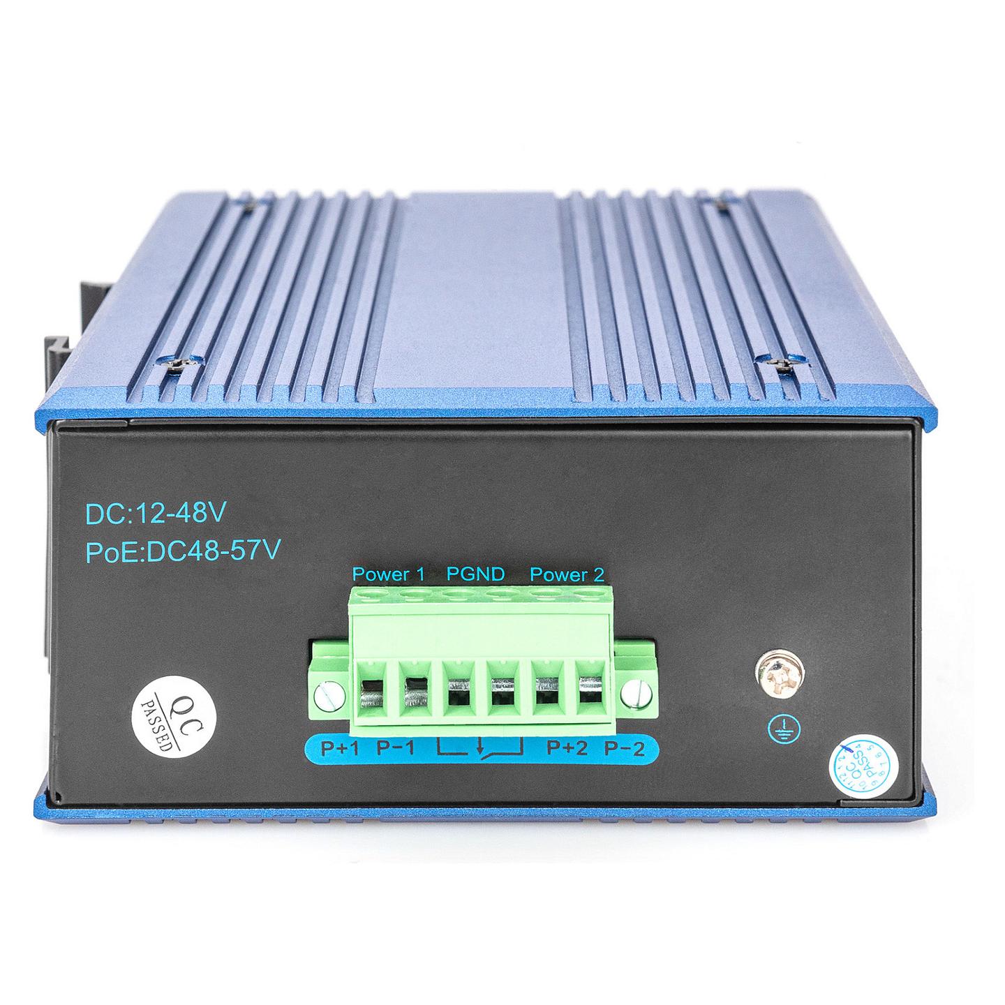 Switch Industrial DIGITUS DN-650106, 8x Fast Ethernet RJ45, 10/100Mbps, 1.6Gbps, IP40, DIN-Rail - Blu - 6