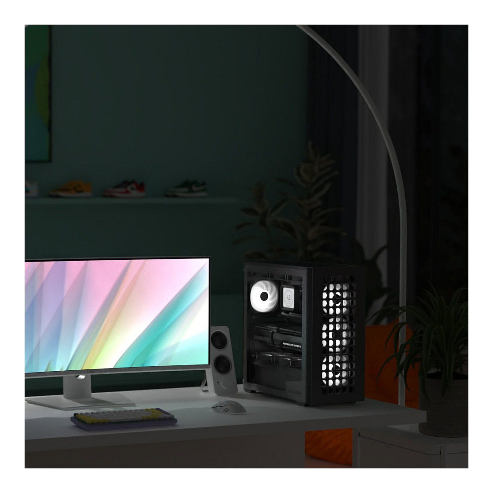 Kasë PC Aerocool D502A / Midi Tower / ATX / 3x 120mm ARGB Front Fan + 1x 120mm ARGB Rear Fan / 2.5"/3.5" HDD / Tempered Glass / USB-C - Zezë - 13