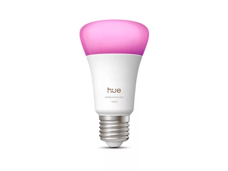 Ndriçues Philips Hue A60, LED Inteligjent, E27, 1100 lm, 1000–20000 K, Bluetooth, Zigbee – Bardhë