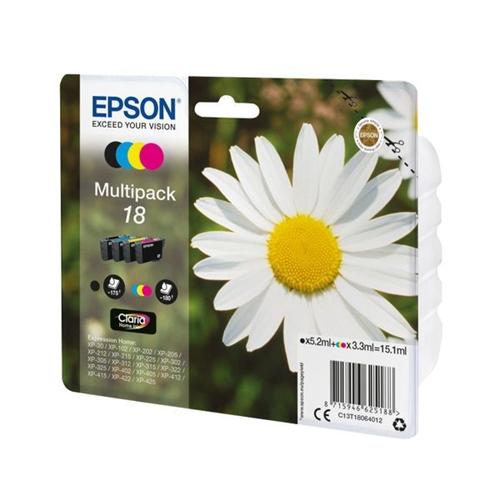 INK Epson 18 / C13T18064012 / 5.2ml Zezë + 3.3ml Ngjyra / 175 faqe Zezë + 180 faqe Ngjyra – Shumëngjyrësh - 2