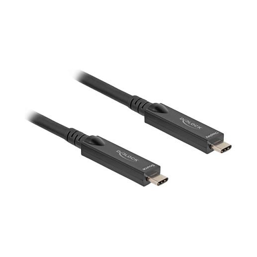 Kabllo USB DeLOCK 84246 / USB-C në USB-C / 3m / USB 10Gbps / 60W / 8K 60Hz / Optik Aktiv - Zezë