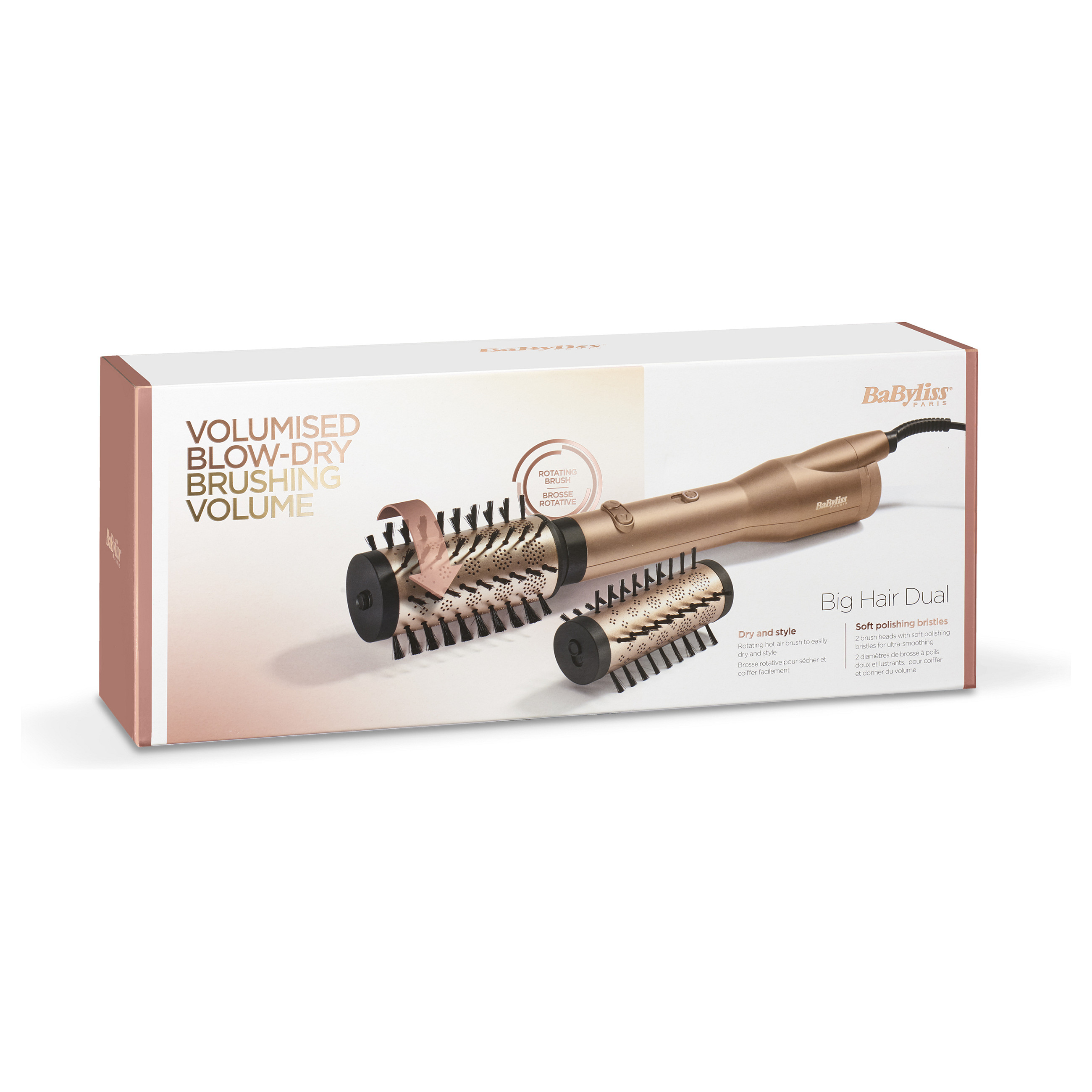 Stiluese për flokë BaByliss Big Hair Dual AS952E / 650W / Ionic / Ceramic / 40–50 mm / 2 Drejtime Rrotullimi – Ari - 9