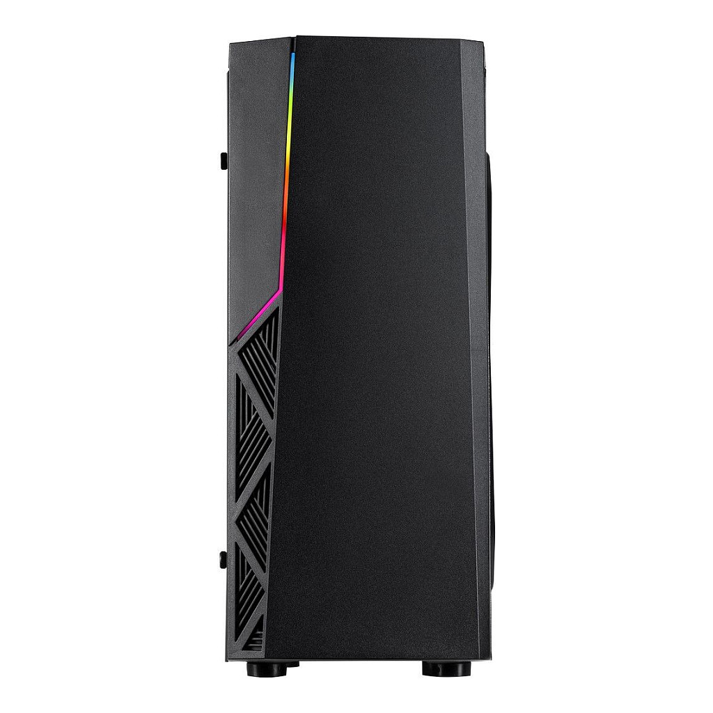 Kasë PC Inter-Tech B-02 / Midi Tower / ATX / 1x 120mm RGB Fan / 3x 3.5" + 2x 2.5" Bay / Acrylic Side Panel / RGB - Zezë - 2