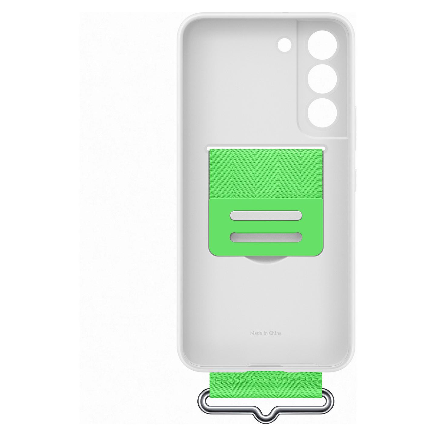 Case për Telefon Samsung Galaxy S22 Silicone Cover with Strap - Bardhë - 6
