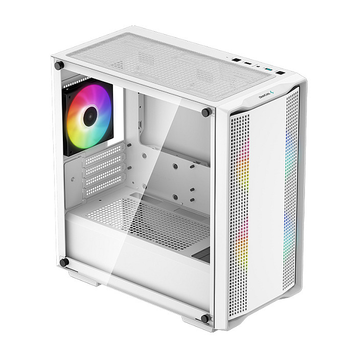 Kasë PC DeepCool CC360 WH ARGB / Mini Tower / Micro ATX / 8x 120mm + 4x 140mm Fan Support / Tempered Glass / Mesh / 360mm Radiator / ARGB - Bardhë - 3